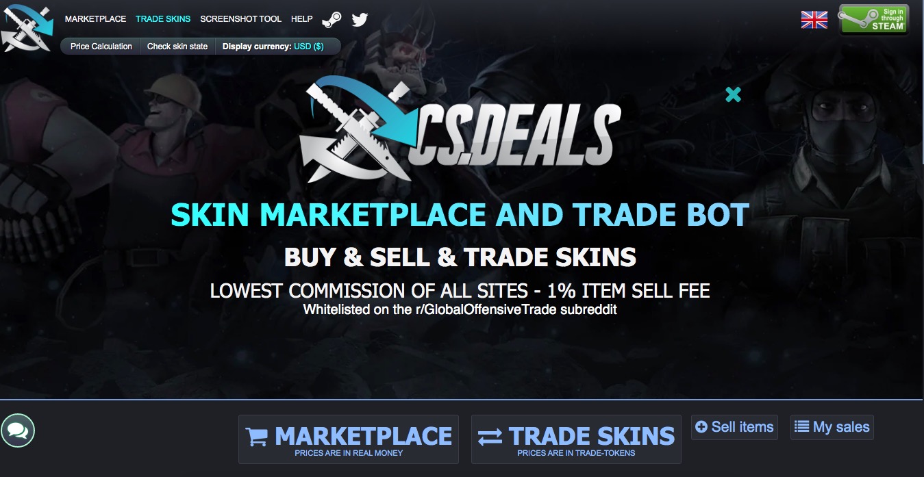 CsDeals trade skins