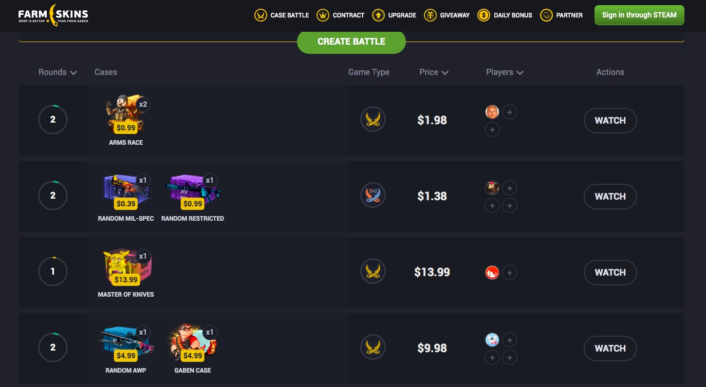 Farmskins case battle