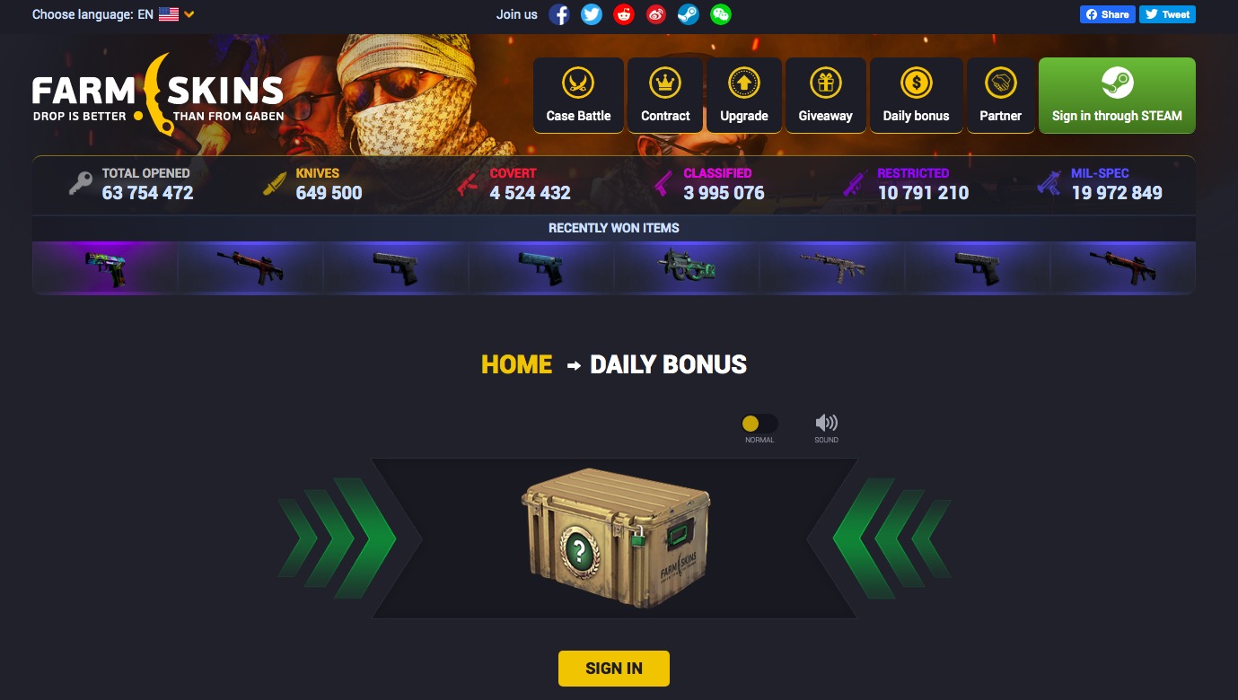 Farmskins daily bonus