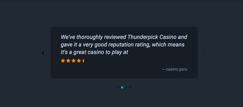Thunderpick testimonial